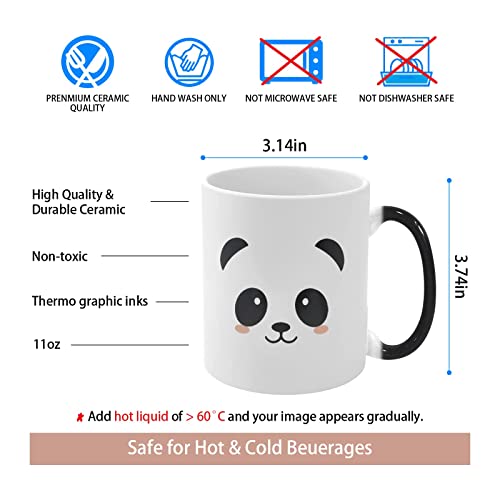Funny Panda Heat Changing Ceramic Coffee Mug, 11oz
