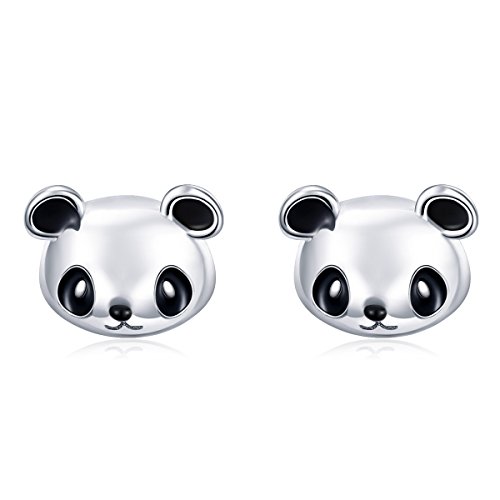Sterling Silver Cute Panda Bear Earrings for Women/Girls