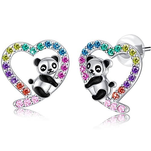 925 Sterling Silver Hypoallergenic Panda Stud Earrings