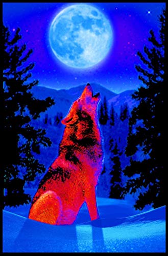 Wolf Moon Blacklight Poster 24x36 inches
