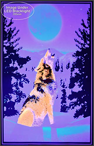 Wolf Moon Blacklight Poster 24x36 inches