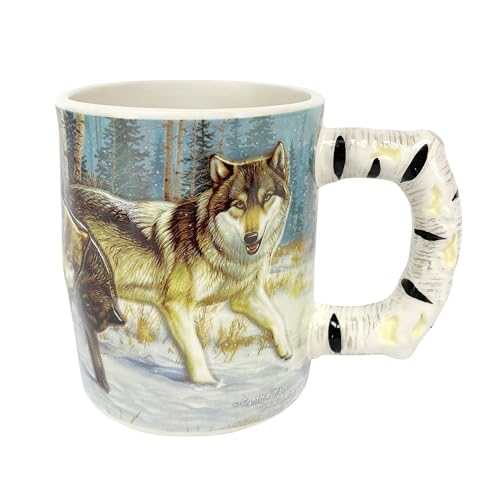 Wolf Ceramic Coffee Mug - 15 oz