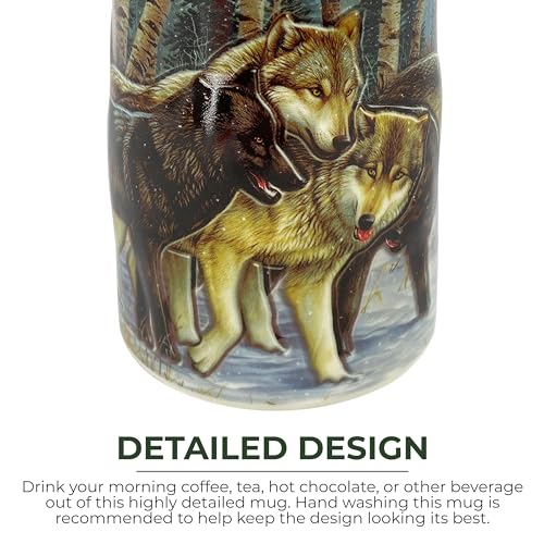 Wolf Ceramic Coffee Mug - 15 oz