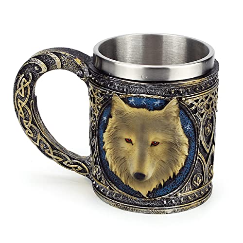 Stainless Steel 3D Wolf Coffee Cup