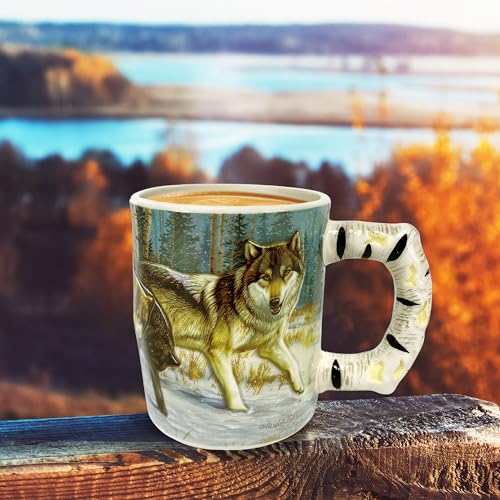 Wolf Ceramic Coffee Mug - 15 oz