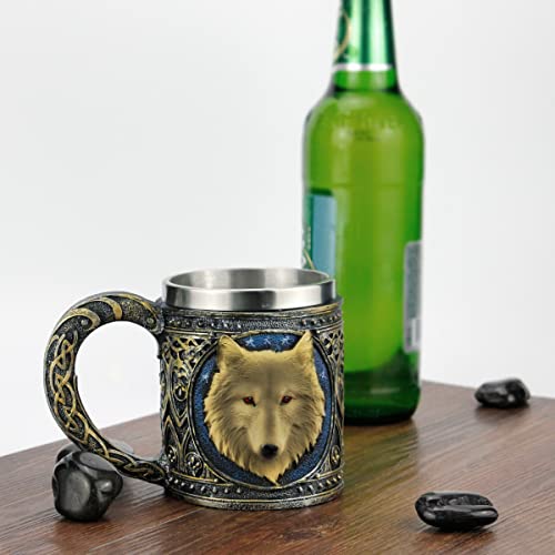 Stainless Steel 3D Wolf Coffee Cup