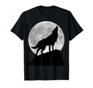 Moonlight Wolf T-Shirt - Howling Dog Tee