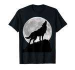 Moonlight Wolf T-Shirt - Howling Dog Tee