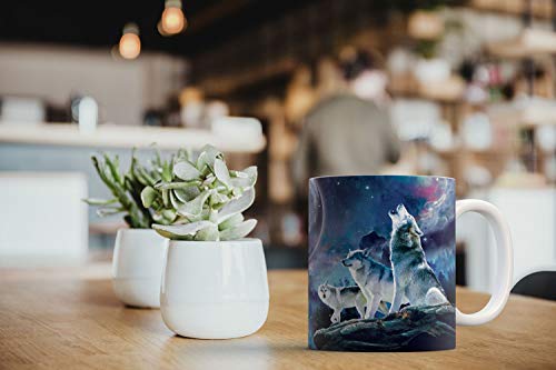 Wolf Pack Moon Ceramic Coffee Mug Tea Cup