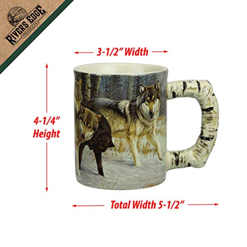 Wolf Ceramic Coffee Mug - 15 oz