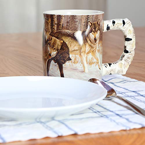 Wolf Ceramic Coffee Mug - 15 oz