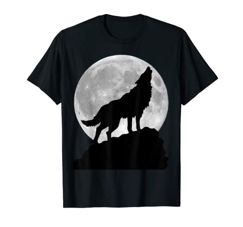 Moonlight Wolf T-Shirt - Howling Dog Tee