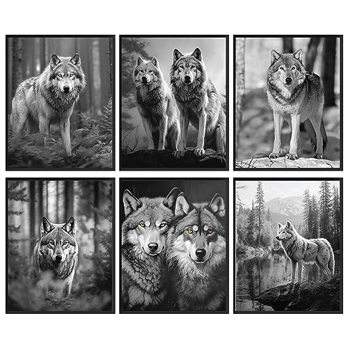 Black Wolf Decor - Wolf Poster Prints, Wolf Wall Decor Art
