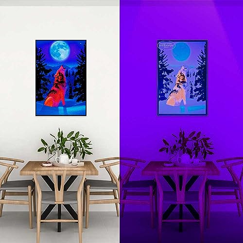 Wolf Moon Blacklight Poster 24x36 inches