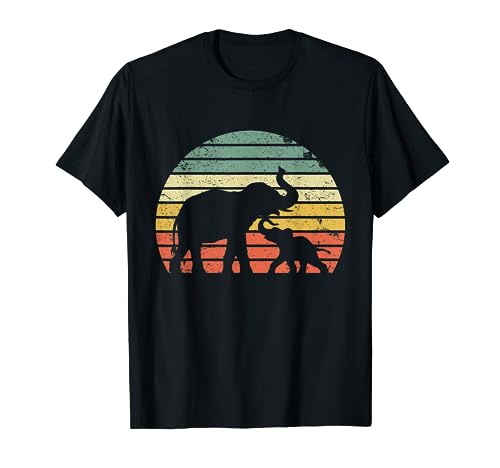 Elephant Silhouette Retro Sunset Shirt