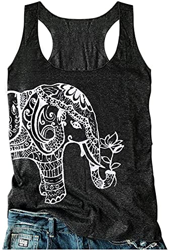Elephant Mandala Racerback Tank Top - Women's Large