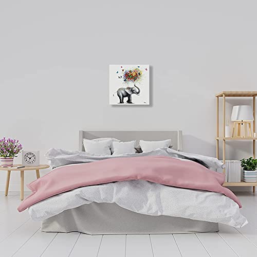 Butterfly Elephant Wall Art Print: Colorful Heart Balloon