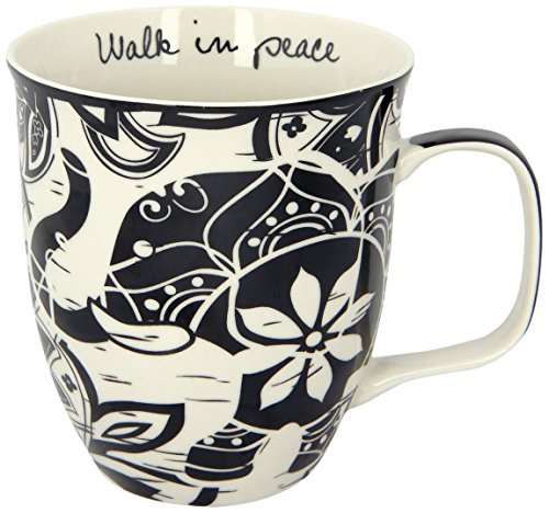 Ceramic Boho Elephant Mug - Black & White