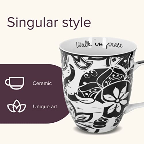 Ceramic Boho Elephant Mug - Black & White