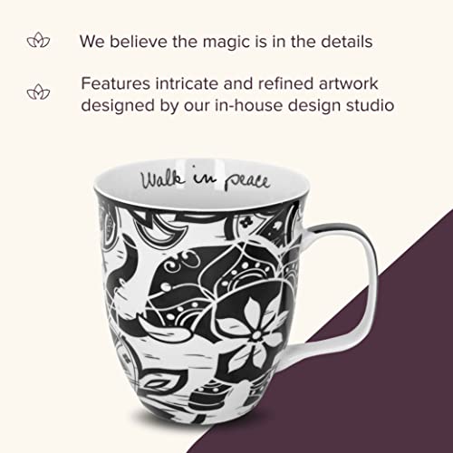 Ceramic Boho Elephant Mug - Black & White