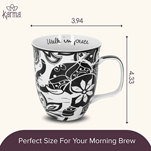 Ceramic Boho Elephant Mug - Black & White