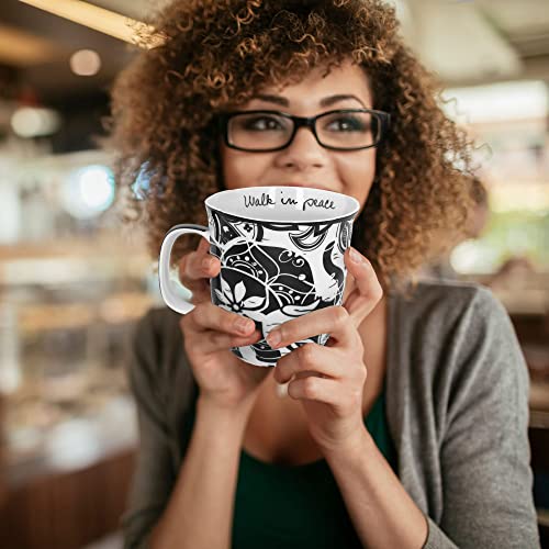Ceramic Boho Elephant Mug - Black & White