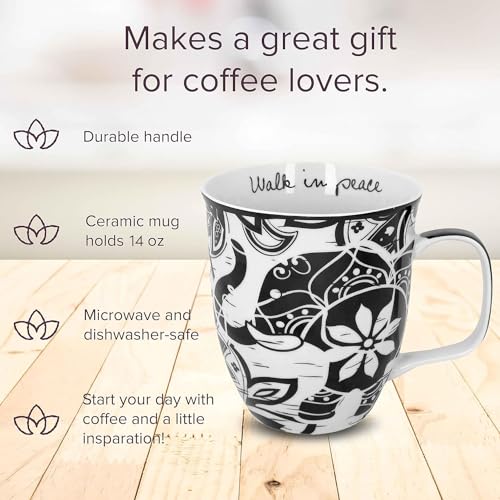 Ceramic Boho Elephant Mug - Black & White