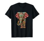 Elephants Wildlife T-Shirt with Stylish Henna Art