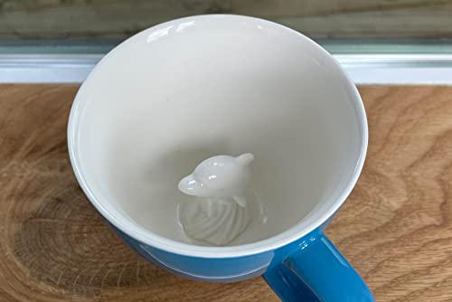 Dolphin Ceramic Cup with Hidden Animal Inside - Coffee & Tea Gift
