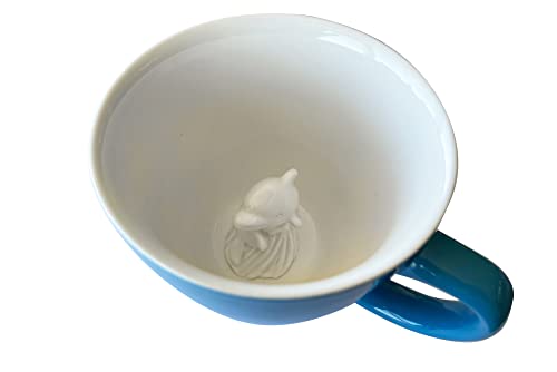 Dolphin Ceramic Cup with Hidden Animal Inside - Coffee & Tea Gift