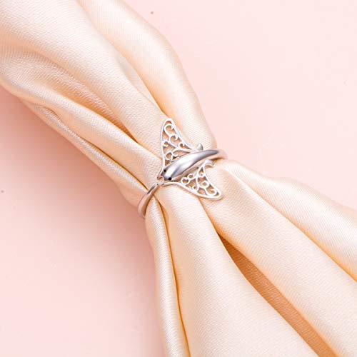 Whale-Inspired Adjustable Sterling Silver Sea Animal Ring, Size 7