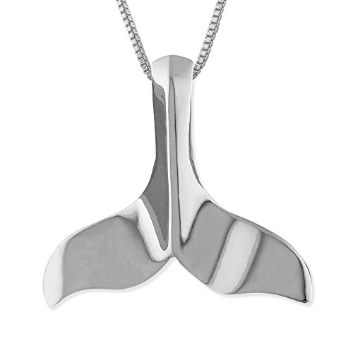 Whale Tail Pendant Necklace - Sterling Silver