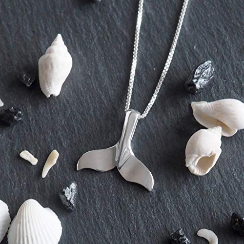 Whale Tail Pendant Necklace - Sterling Silver