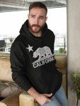 California Distressed White Bear Hoodies - Medium