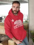 California Bear Hoodie - Distressed White Design