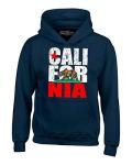 California Bear Flag Hoodie Sweatshirt 2XL Navy