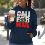 California Bear Flag Hoodie Sweatshirt 2XL Navy