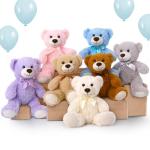 MorisMos Bulk Teddy Bear Plush 7-Pack for Kids