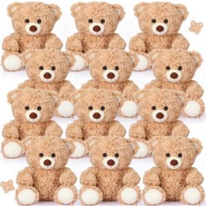 12 Soft Bear Plush Toys for Parties