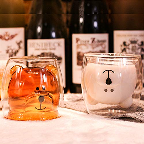 Cute Bear Couple Glass Mugs - Valentine's & Birthday Gifts