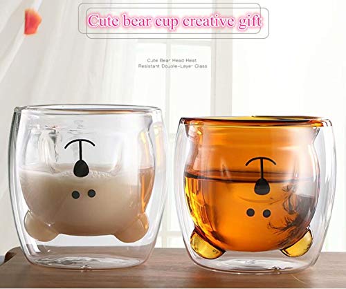 Cute Bear Couple Glass Mugs - Valentine's & Birthday Gifts