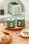 3D Bear Pattern Ceramic Coffee Mug with Spoon