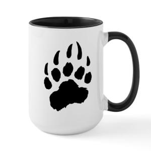 Black Bear Paw Ceramic Coffee Mug - 15 oz