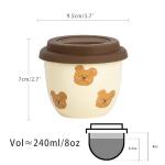 Adorable Bear Mug with Lid - 8oz Coffee/Tea
