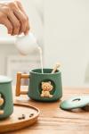 3D Bear Pattern Ceramic Coffee Mug with Spoon