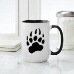 Black Bear Paw Ceramic Coffee Mug - 15 oz
