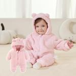 Baby Bear Fleece Jumpsuit Hooded Outfit 0-3 Months