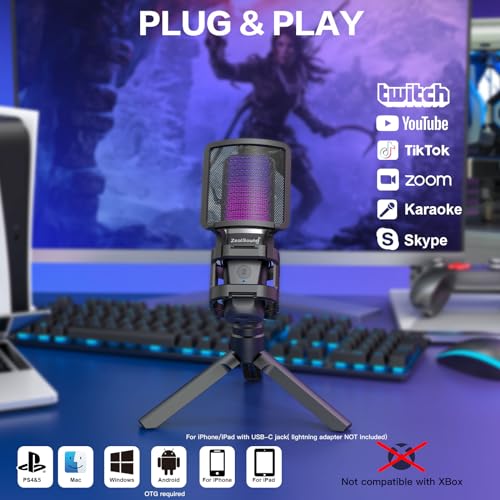 RGB USB Microphone for Gaming and Streaming