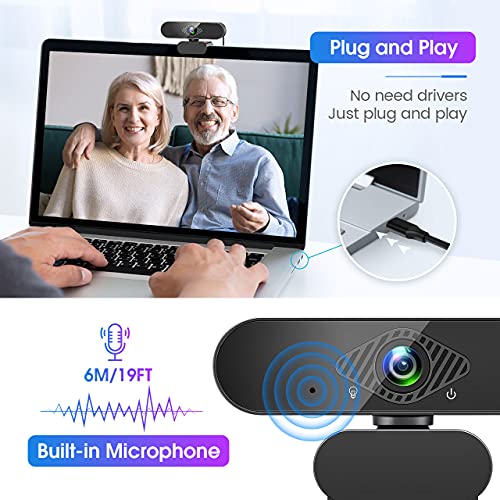1080P USB Webcam with Microphone for Streaming