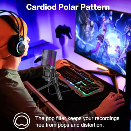 RGB USB Microphone for Gaming and Streaming